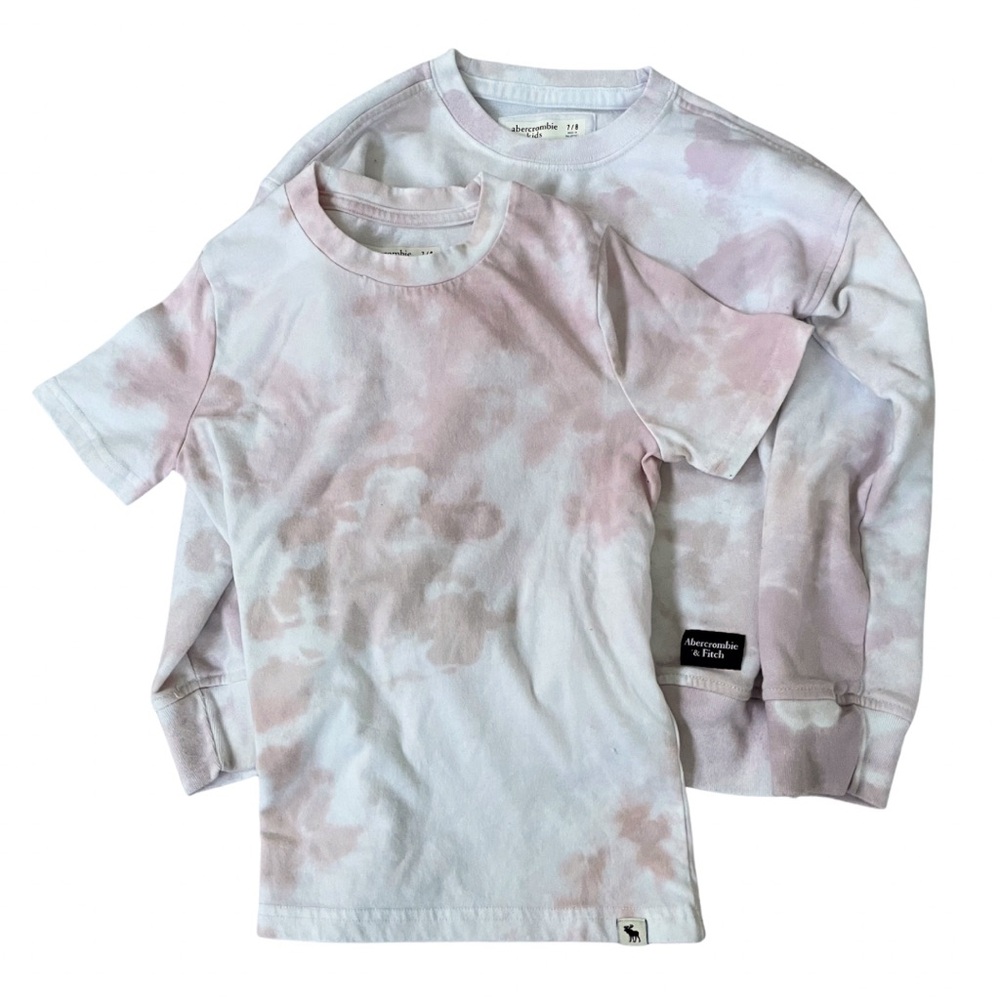 Abercrombie Kids Girls Essential Tie Dye Shirt & Sweatshirt Bundle Size 7/8
